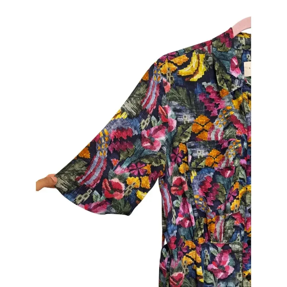 Sezane Laurette Dress Floral Multicolor Print Parisian Feminine Size 38 Medium - Picture 15 of 16